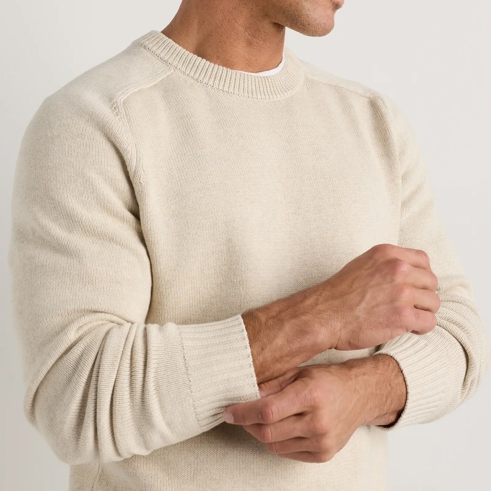 Men's Banana Republic Cream Crewneck Sweatshirt - Picture 3 of 11